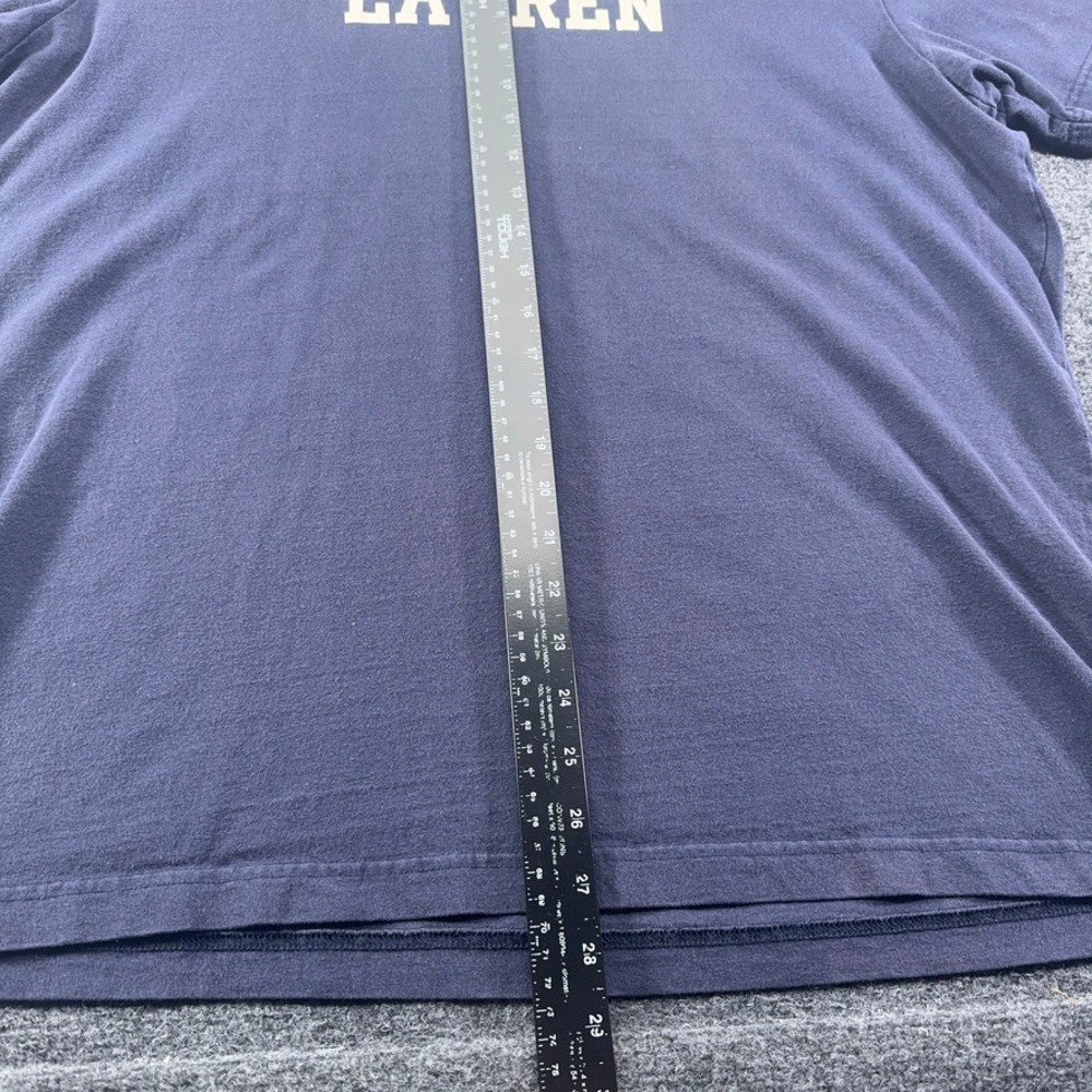 Polo Jeans Co Ralph Lauren Mens XL V-Neck Graphic T-Shirt Navy Blue Cotton - Picture 3 of 6
